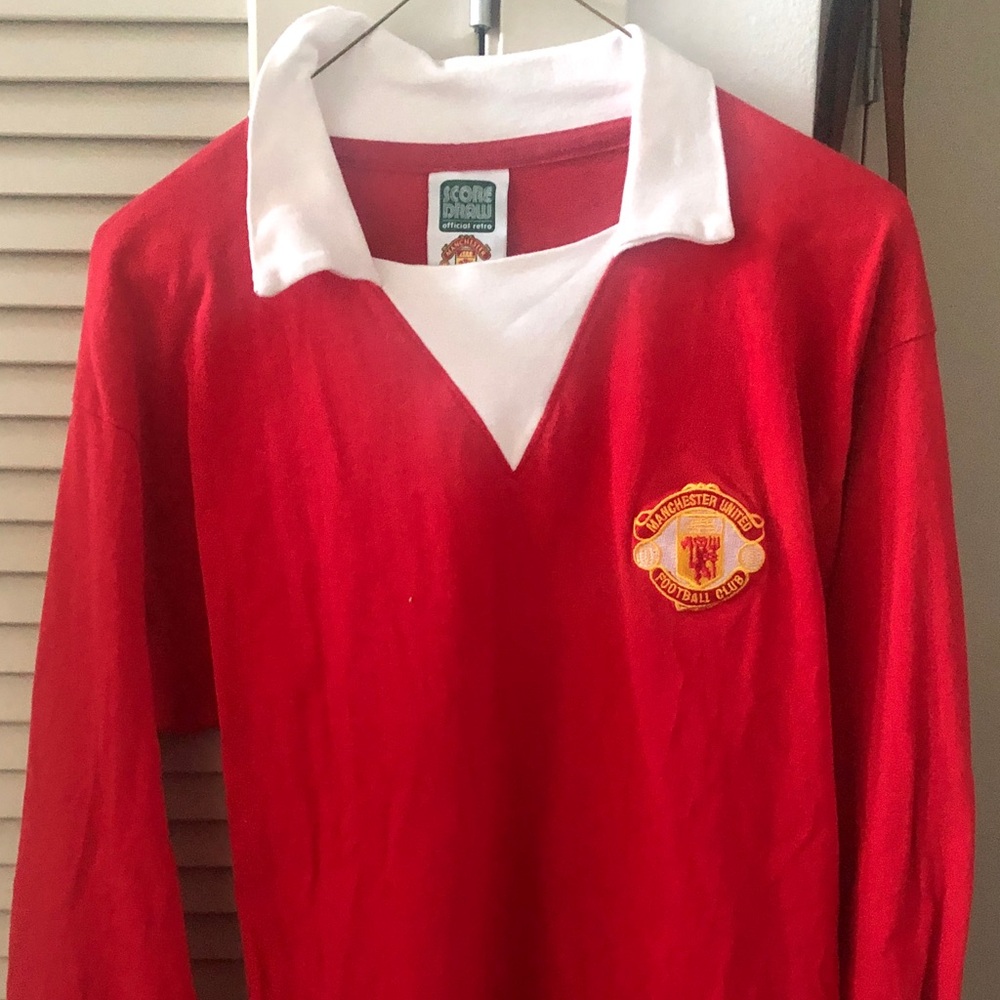 Manchester United Red Long-Sleeve Rugby Polo